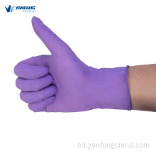 Guantes de examen de látex de nitrilo púrpura desechable